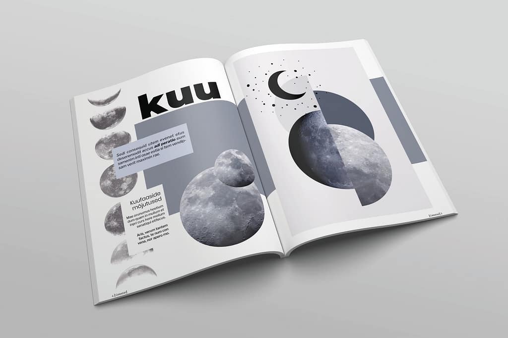 magazine layout design mockup